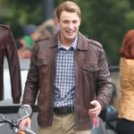 Avengers Steve Rogers Brown Motorcycle Jacket