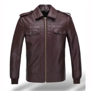 Avengers Steve Rogers Brown Motorcycle Leather Jacket