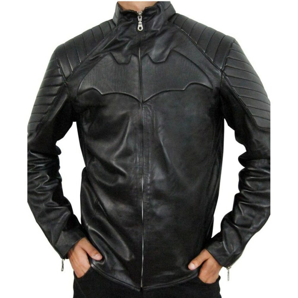 Batman Begins Christian Bale Motorcycle Leather Jacket