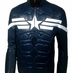 Captain America 2 Winter Soldier Chris Evans Black Leather Jacket