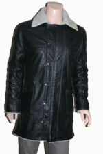 Dark Knight Rises Black Bane Fur Collar Jacket front