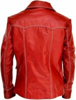 Fight Club Brad Pitt Red Tyler Durden Leather Jacket back