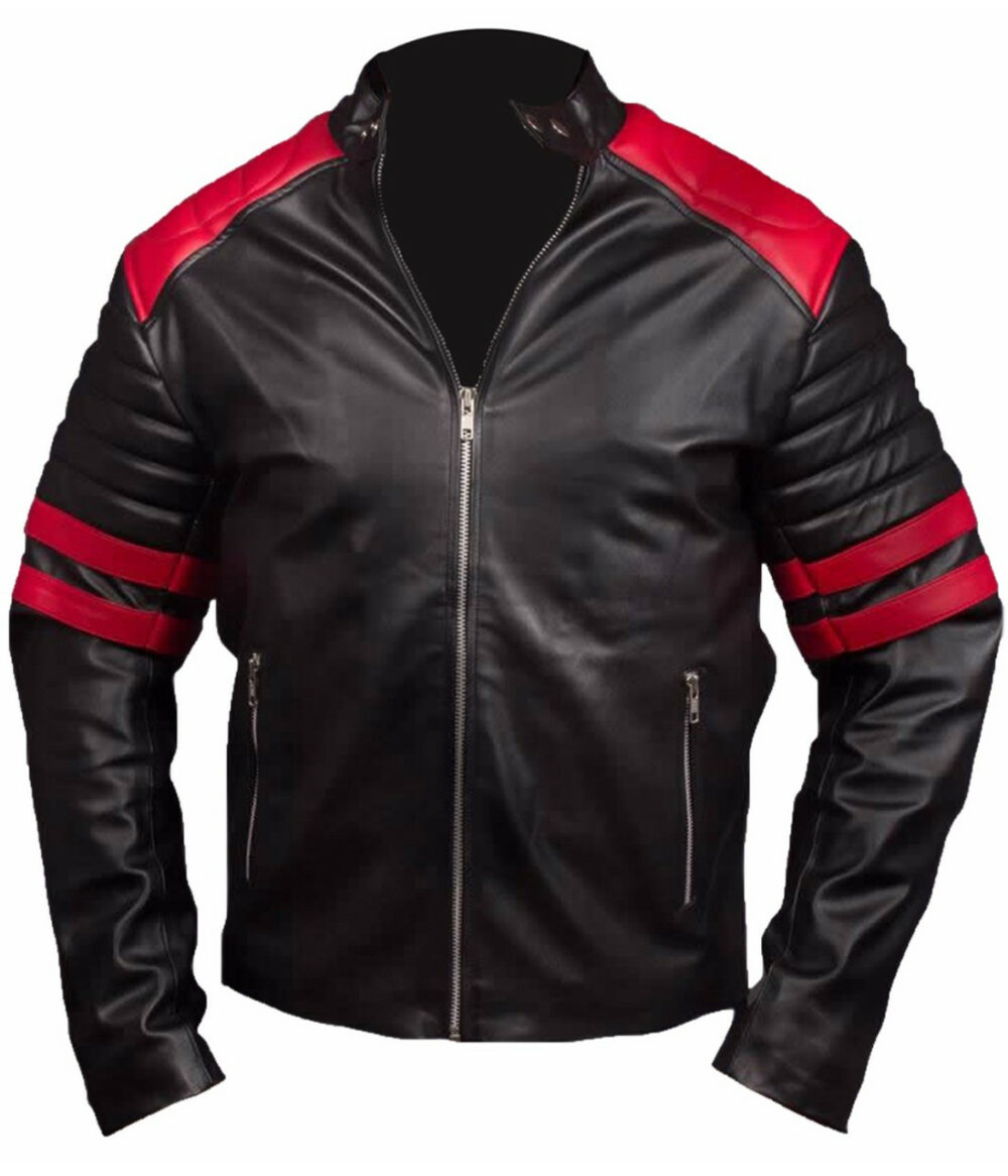 Fight Club Hybrid Mayhem Red Stripe Biker Jacket