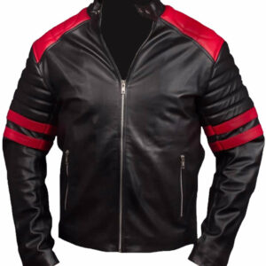 Fight Club Hybrid Mayhem Red Stripe Biker Jacket