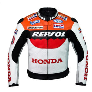 Honda Repsol Motorcycle Racing Leather Jacket