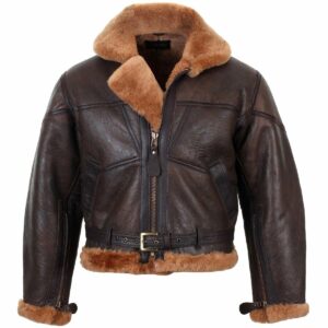 Nicolas Cage Shearling Winter Flying Fur Collar Jacket