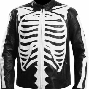 Rob Zombie Skeleton Sketch Biker Leather Jacket