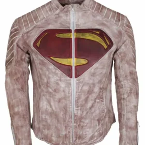 Superman Inspired Brown Waxed Leather Jacket