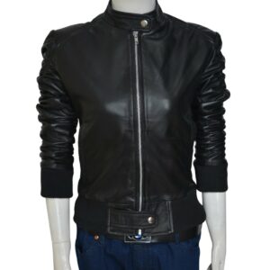 Vampire Diaries Elena Gilbert (Nina Dobrev) Black Leather Jacket