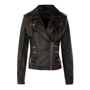 Women Zipper Leather Jacket