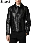 Alligator Black Leather Jacket