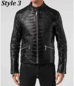 Alligator Leather Black Jacket