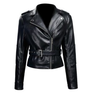 Terminator 5 Genisys Emilia Clarke (Sarah Connor) Black Leather Jacket