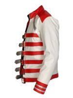 White and Red Freddie Mercury Leather Jacket