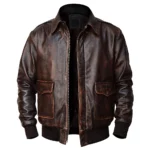 Men Bomber Leather Jacket