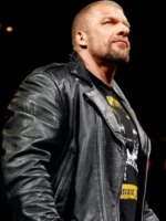 Triple H WWE Black Leather Jacket