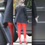 Kim Kardashian Red Leather Pants