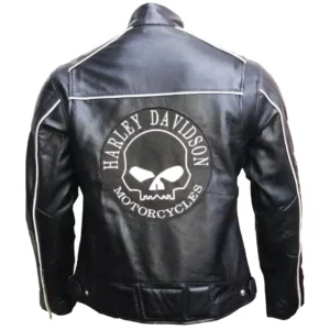 Harley Davidson Willie G Reflective Skull Motorcycle Leather Jacket