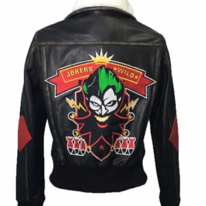 Bombshell Harley Quinn Jokers Wild Brown Leather Jacket