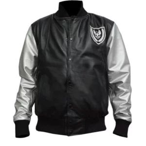 Kanye West Balmain Teddy Silver Sleeves Leather Jacket