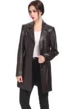 BGSD Women's Lambskin Leather Walking Coat