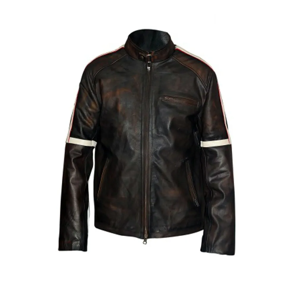 Belstaff Mens Hero Bison Leather Brown Jacket - Famous Jackets