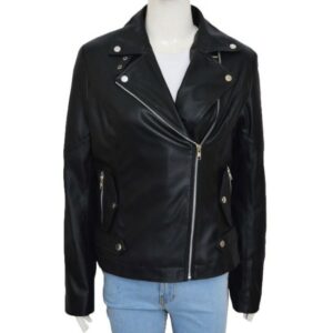 Unforgettable Carrie Wells (Poppy Montgomery) Black Leather Jacket