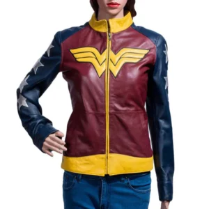 Classy Wonder Woman Motorcycle Leather Jacket Costume