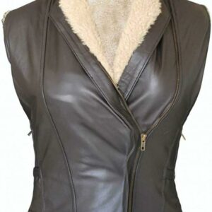 The Walking Dead Laurie Holden (Andrea Harrison) Fur Leather Vest