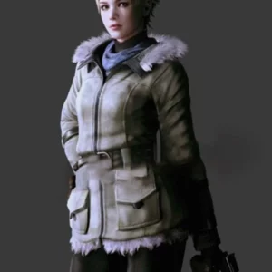 Resident Evil 6 Game Sherry Birkin Fur Leather Jacket