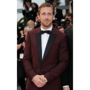 Ryan Gosling Burgundy Tuxedo