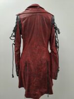 Poison Goth Steampunk Red leather Coat