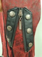 Red Black Women Poison Goth Steampunk Leather Coat