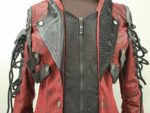 Women Poison Goth Steampunk Red Black Leather Coat