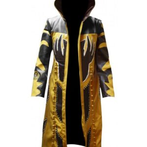 WWE Goldust Hooded Trench Leather Coat
