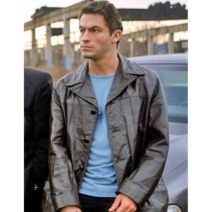 Dominic West The Wire Black Leather Coat