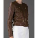 Catherine Beauty And The Beast Brown Leather Jacket