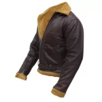 B3 Mens Shearling Bomber Leather Jacket