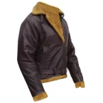 B3 Mens Sheepskin Shearling Leather Bomber Jacket