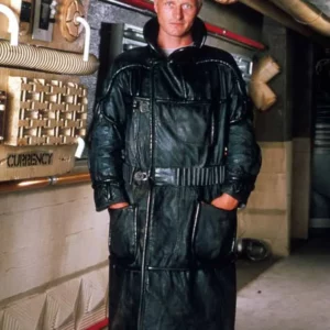 Rutger Hauer Blade Runner 1982 Roy Batty Black Leather Coat