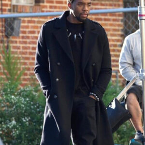 Black Panther Chadwick Boseman T Challa Black Coat