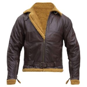 Dunkirk Tom Hardy Farrier Fur Brown Leather Jacket