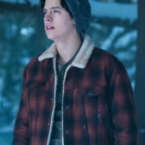 cole sprouse fur red jacket