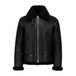 Black Leather Aviator Jacket