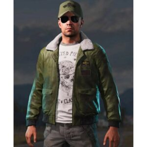 Game Mayday Far Cry 5 Green Leather Jacket