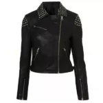 Studded Faux Demi Lovato Leather Jacket