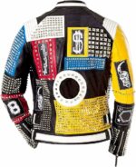 Men’s Studded Punk Nip Retro Multicolor Jacket