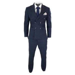 1920s Blue Checkered Suit