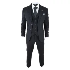 Black Tweed 3 Piece Suit