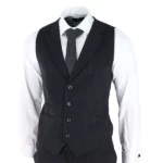 Black Tweed Mens Gatsby Blinders 3 Piece Suit